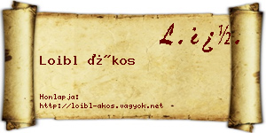 Loibl Ákos névjegykártya